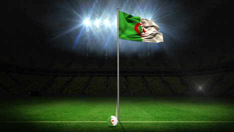 Algerien-Nationalflagge-Weht-Am-Fahnenmast-