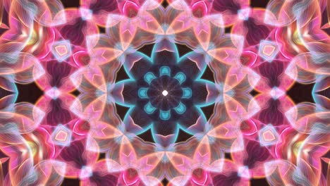 vj hermosa colorida flor infinita fondo abstracto ciclo de caleidoscopio en resolución 4k