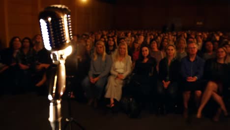 microphone in front of audience