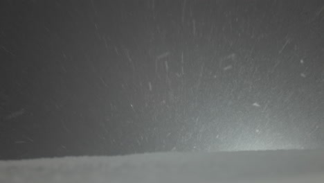 tilted shot of snow falling at night
