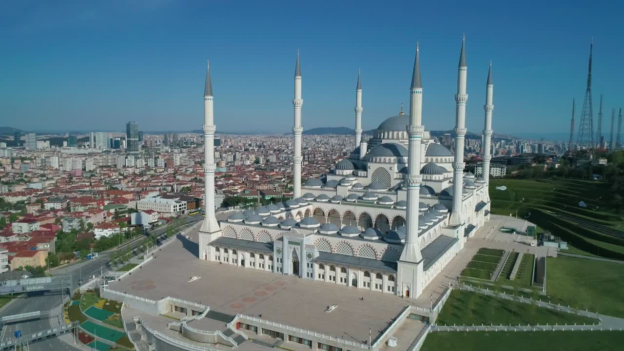 buyuk camlica camii ramadan, vista aérea del toque de queda por covid, jk01