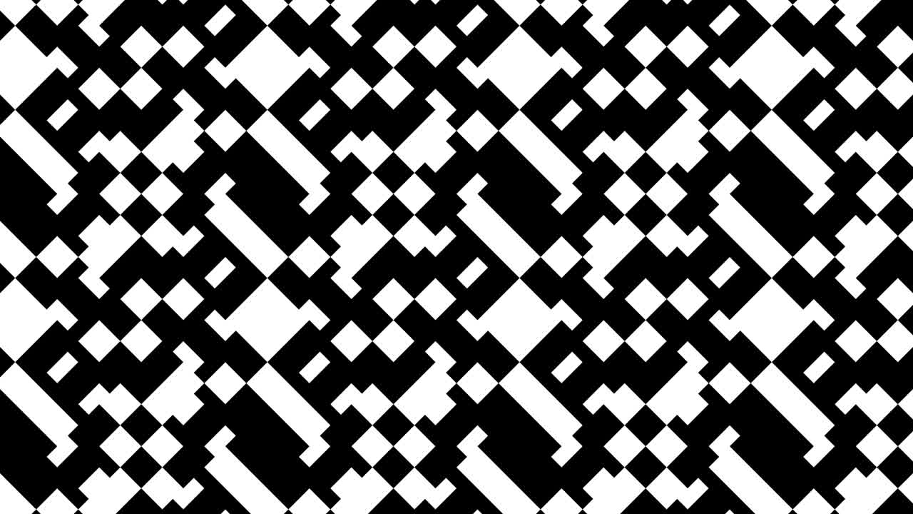 간단한 기하학적 모양은 역동적인 패턴으로 움직입니다. 평평한 디자인의 원활한 루프 모션 그래픽을 가진 배경. 단색 직사각형 타일의 모자이크.