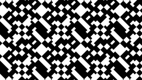 simple geometric shapes move around in a dynamic pattern. background with a seamless loop motion graphic in a flat design. mosaic of monochrome rectangular tiles