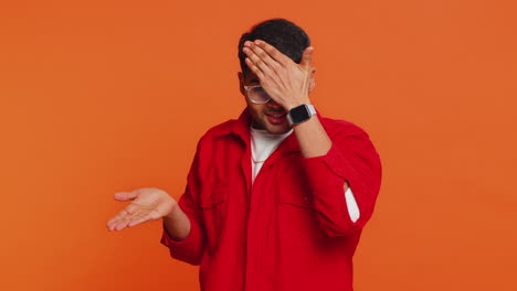 man raising hands asking what why reason of failure anti lifehacks ridicules disbelief irritation
