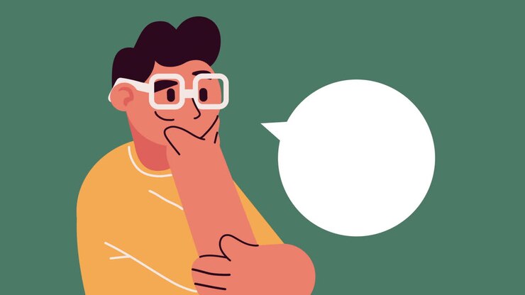 man with speech bubble character animation