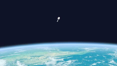 astronauta solitario flotando en la órbita de la tierra, abandono, fracaso de la misión, accidente
