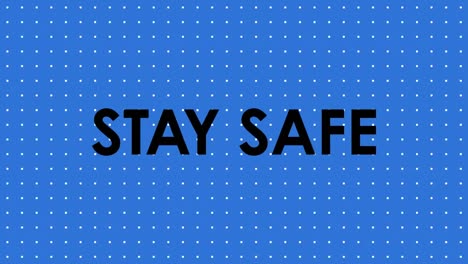 animation of stay at home text on blue background