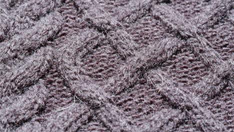 close-up of dark grey cable knit fabric