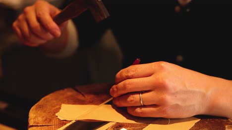 sequential hammering to sharpen a knife