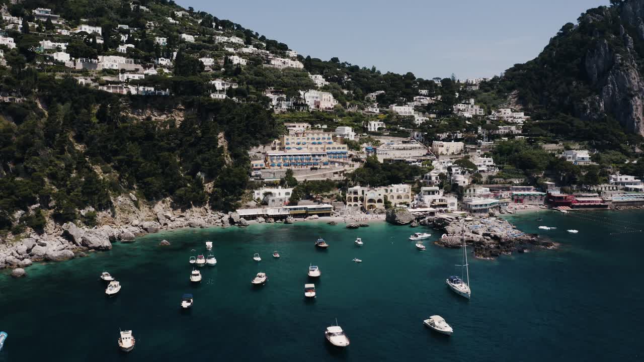 Drone shot of Italy's Marina Piccola near the coast