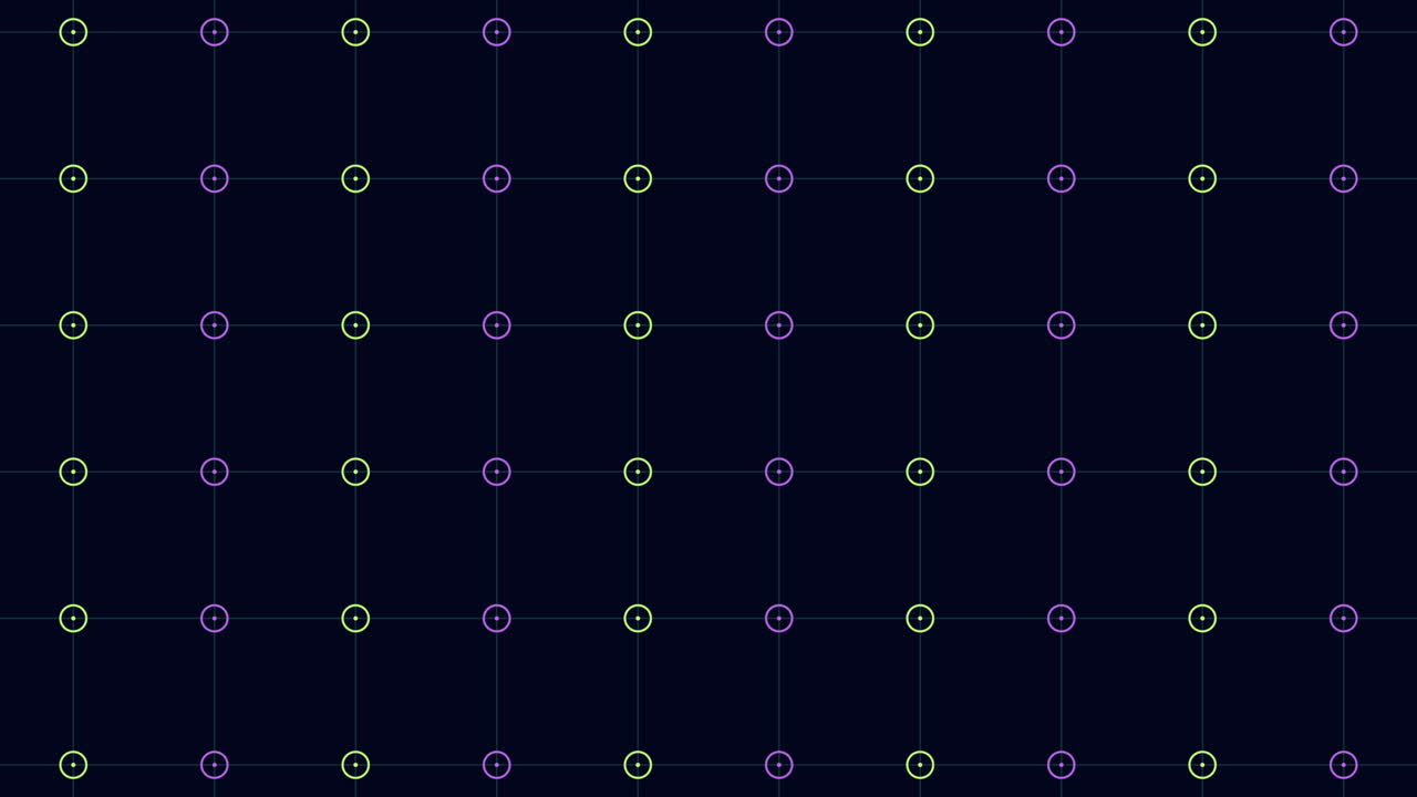 Vibrant purple and green circle grid pattern