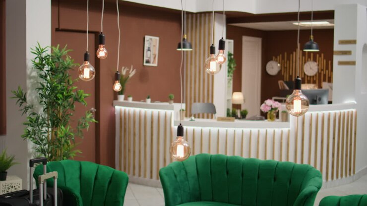 рецепция отеля в вестибюле