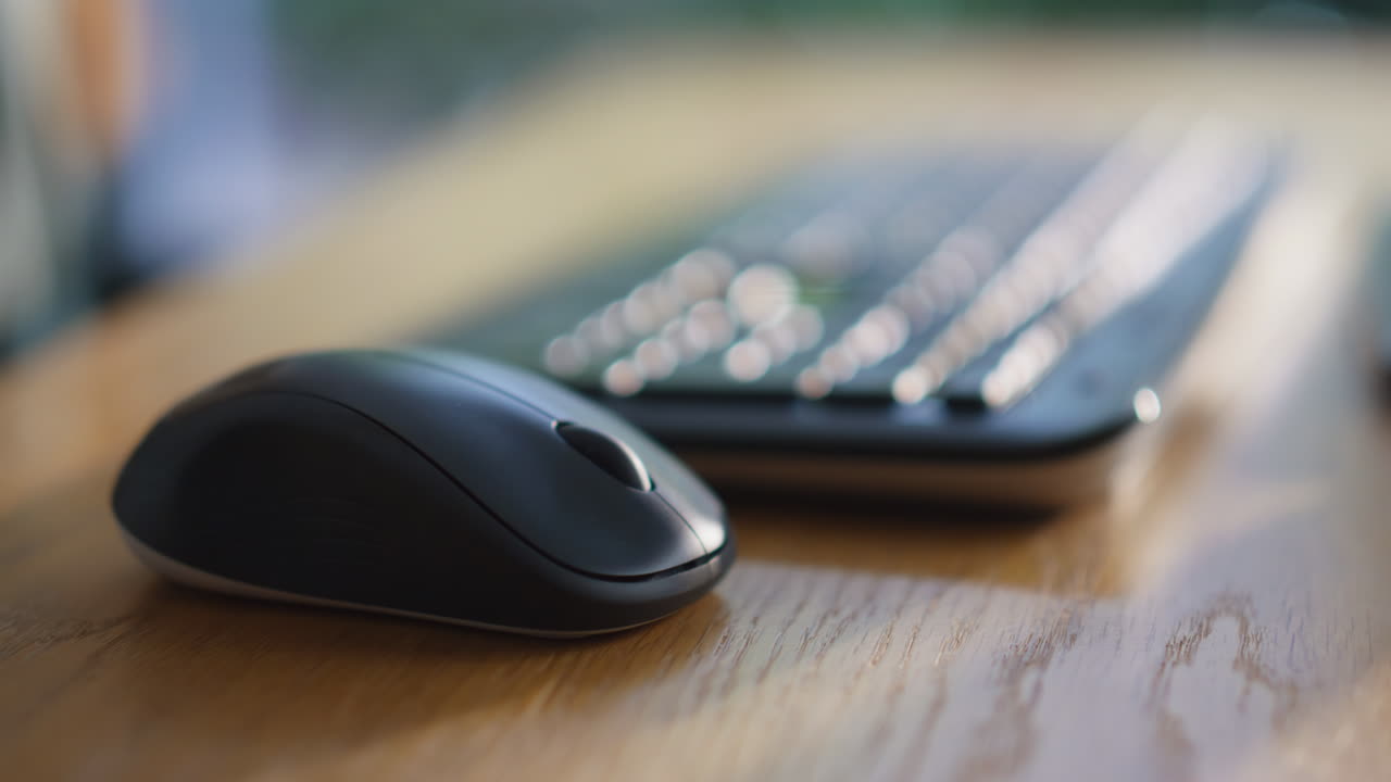 Sleek keyboard modern workspace closeup. Ergonomic design computer equipment