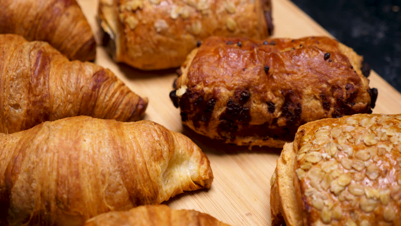 Selection of croissants and pain au chocolat