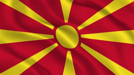 north macedonia flag seamless smooth waving animation. symbol of the republic of north macedonia.