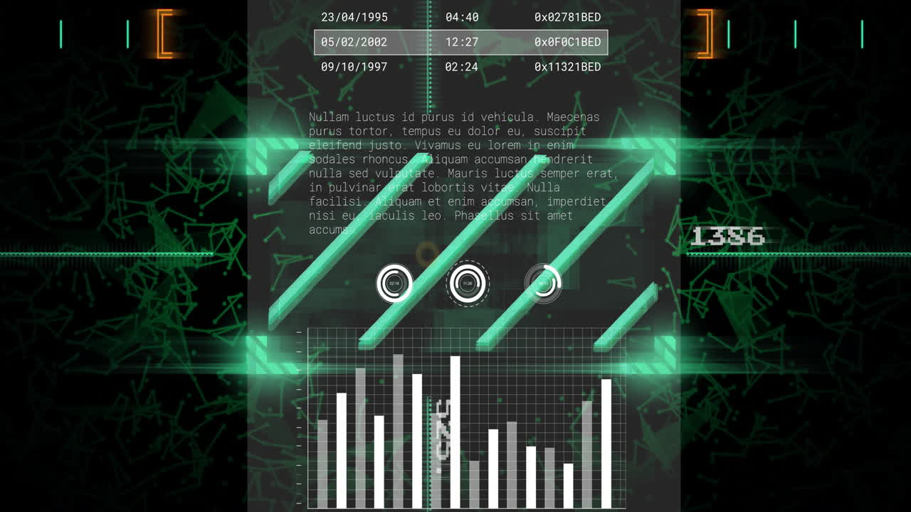 연결 네트워크를 통해 디지털 데이터 처리의 애니메이션