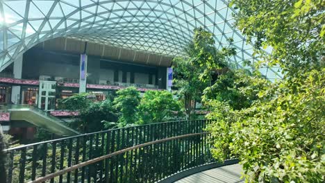 modern shopping mall with indoor garden