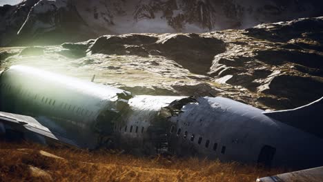 El avión se estrelló en una montaña.