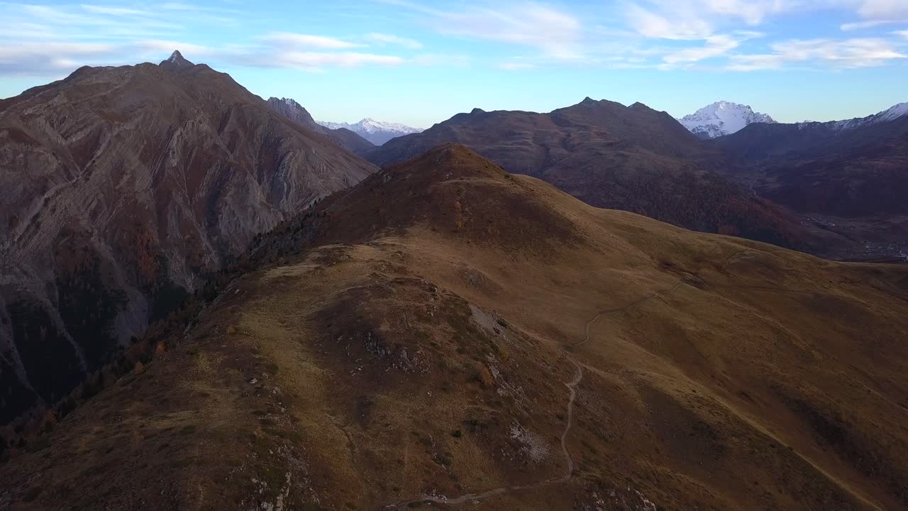 AERIAL: Mountains in Italy in Fall
