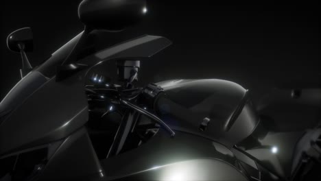 moto sport bike in dark studio with bright lights