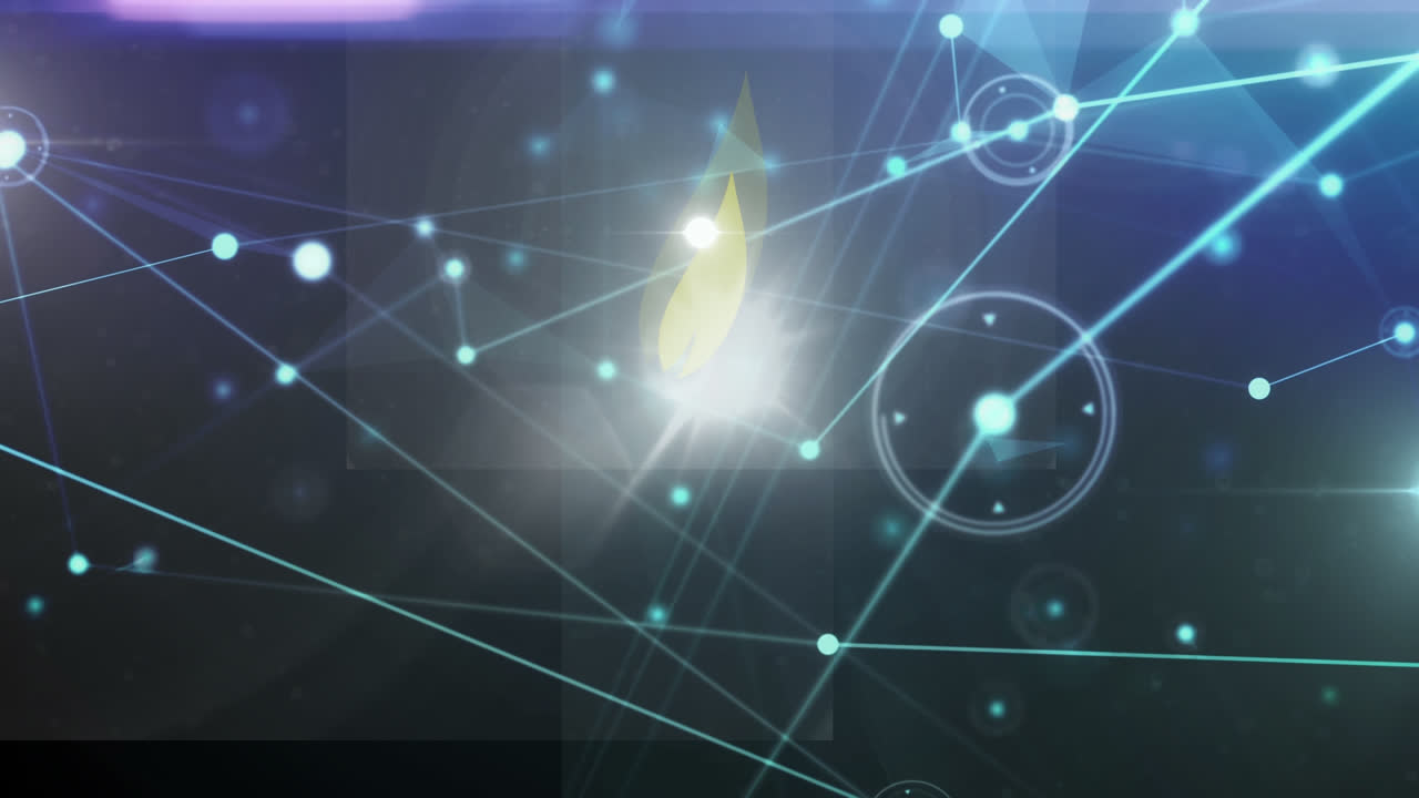 검은 바탕 위의 연결 네트워크의 애니메이션