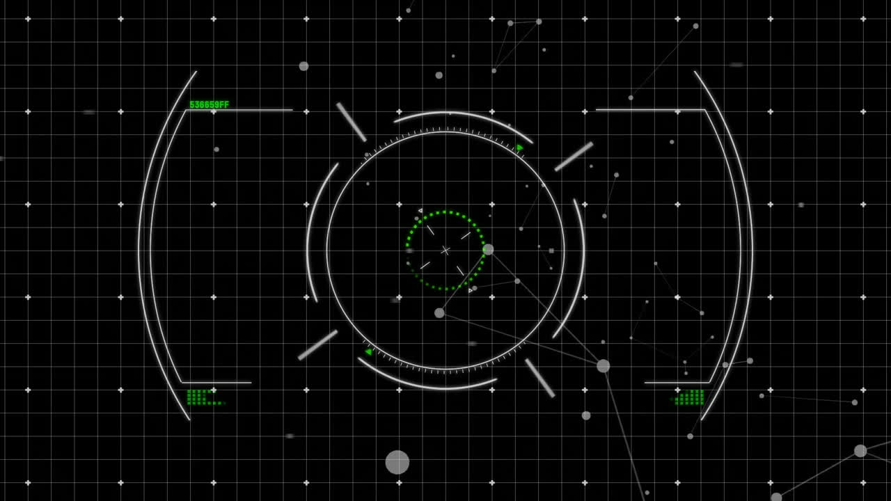 검은색 배경에서 스 스캔과 디지털 데이터 처리의 애니메이션