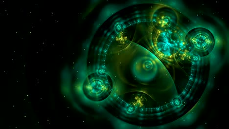 abstract colorful loopable fractal background in green color