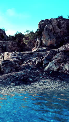 rocky cliffs by the ocean