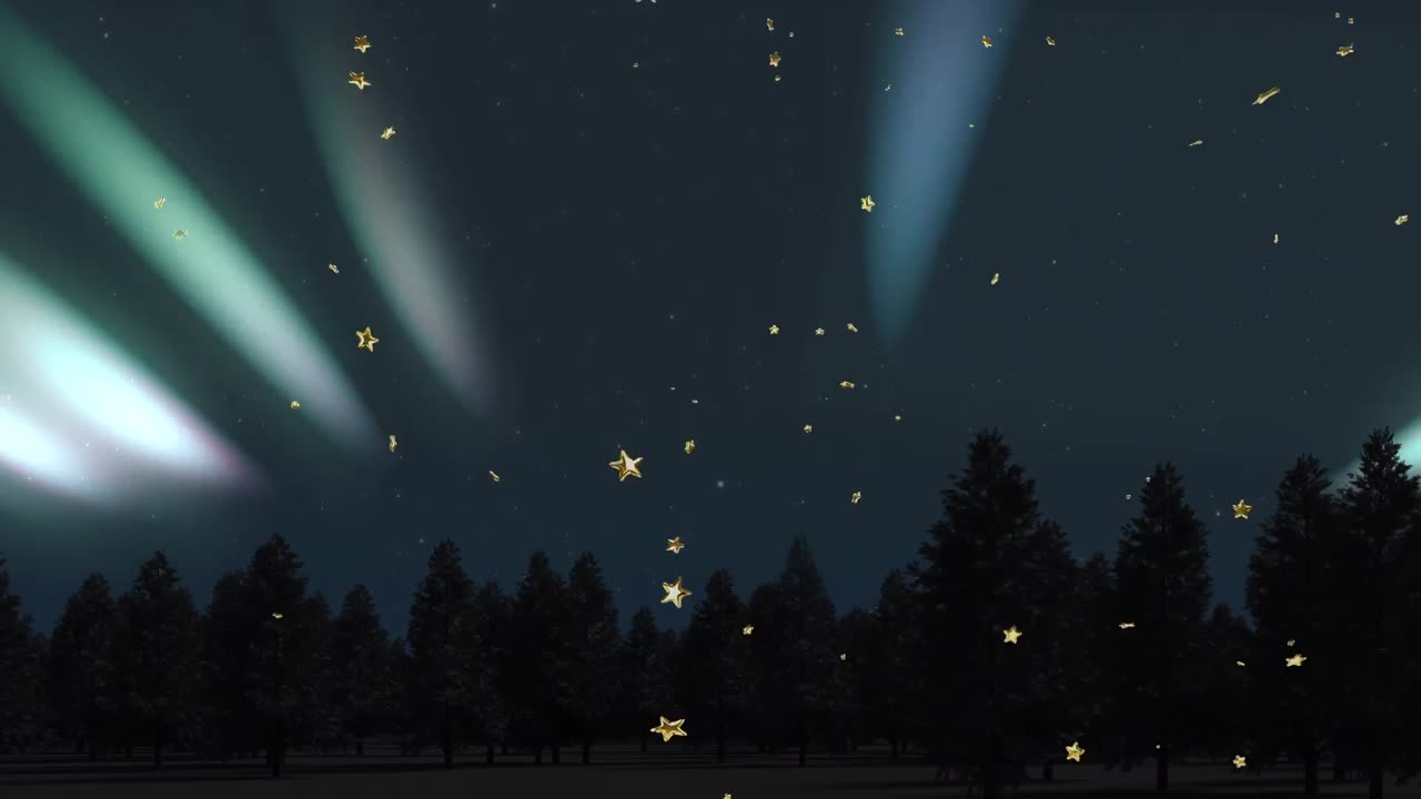 산타클로스가 사 ⁇ 과 달과 함께  ⁇ 매를 타고 내리는 눈의 애니메이션