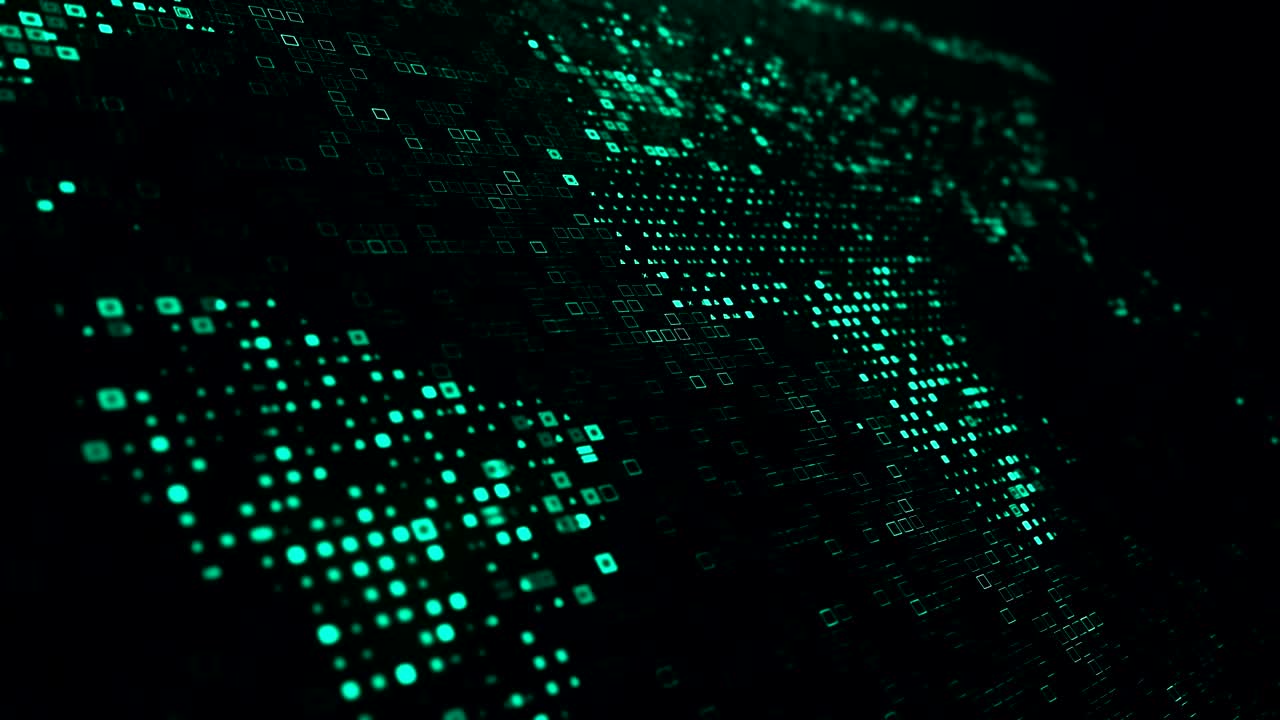 Black blue hexadecimal big data digital code futuristic information technology computer generated seamless loop animation tracking shot