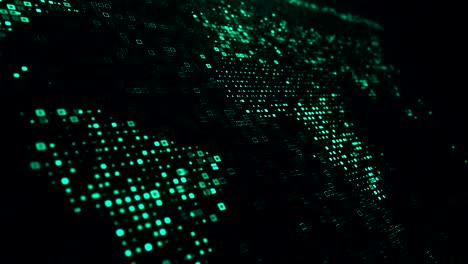 azul hexadecimal grandes datos código digital tecnología de la información futurista generada por computadora animación de bucle sin costuras seguimiento tiro
