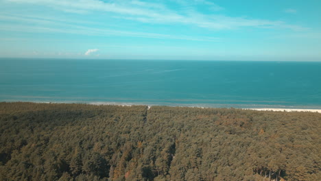 Gorgeous-View-Of-An-Island-With-Green-Trees-and-Turquoise-Water---Perfect-for-Summer-Destination---Aerial-Shot