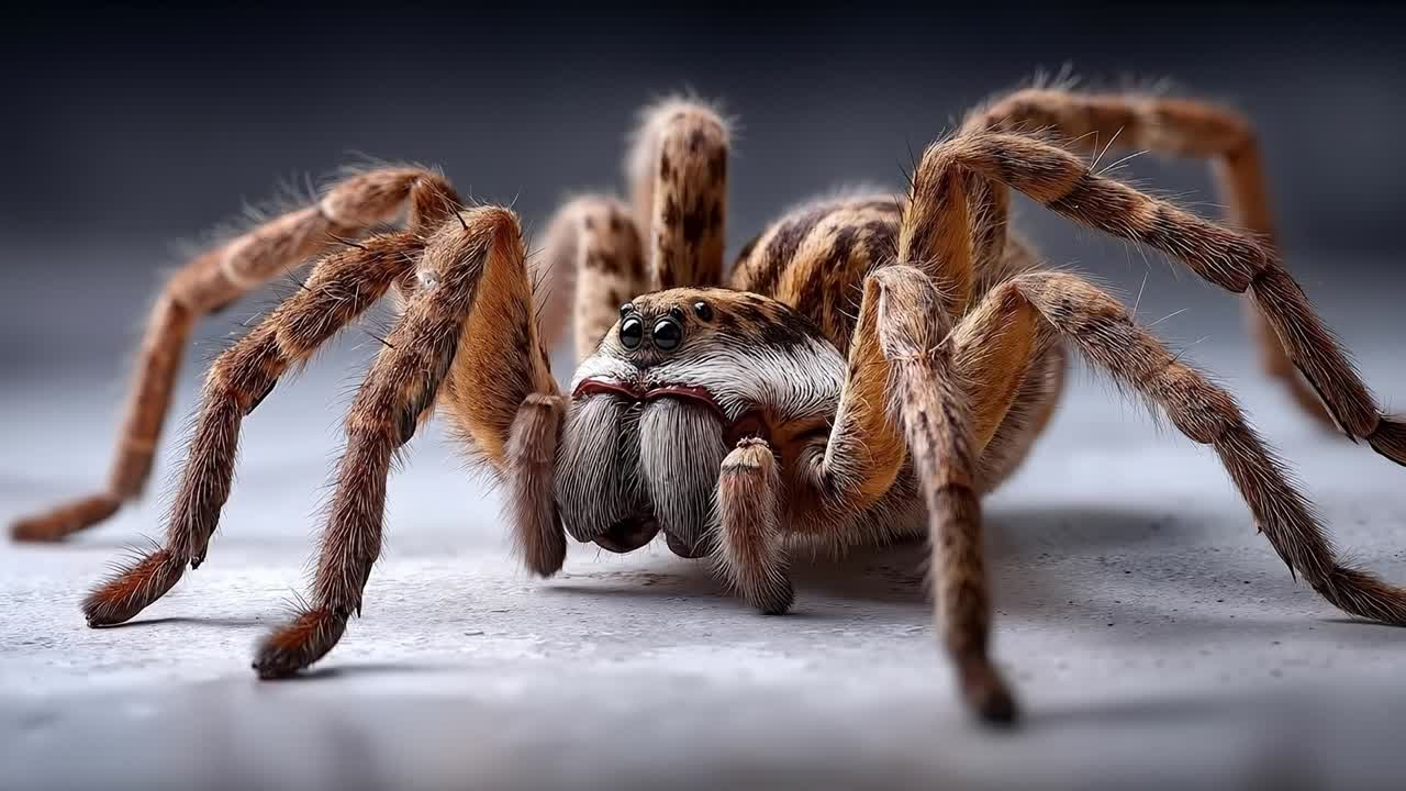 A large brown spider sitting on top of a table
