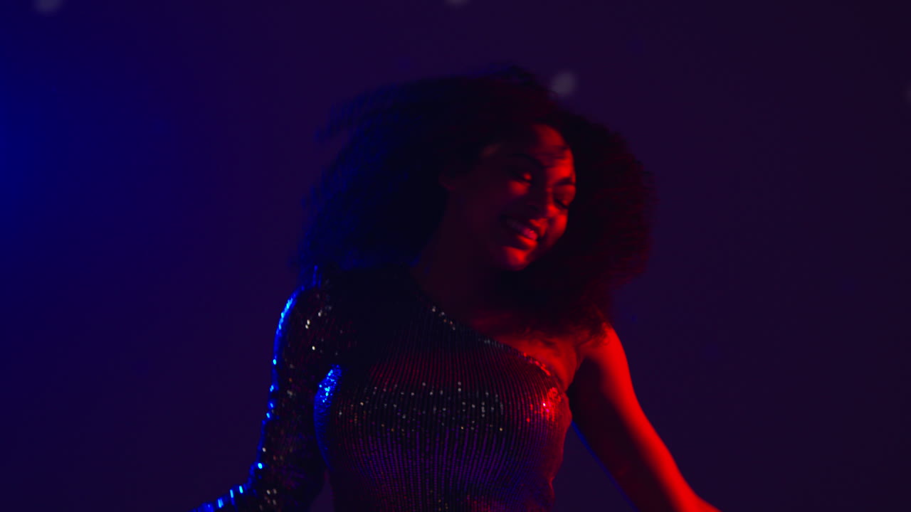 Close Up Of Woman In Nightclub Bar Or Disco Dancing And Having Fun 2