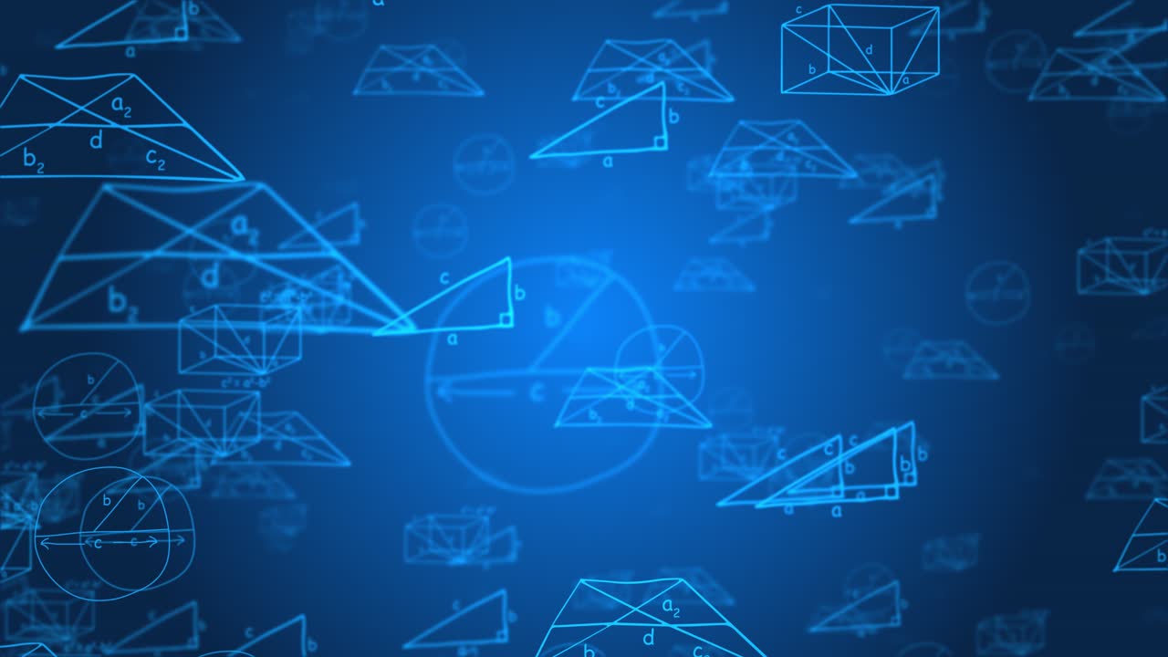 Animated mathematical formula calculations loop background green screen 4k school education