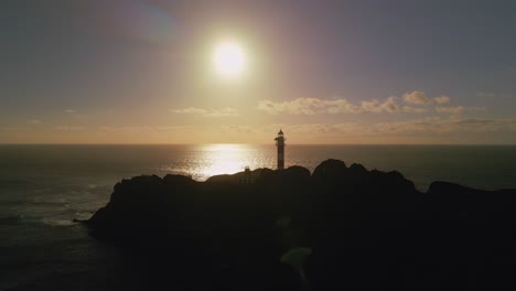 4k 60fps punta de teno lighthouse on the island of tenerife, canary spain, one of the most touristic lighthouses on the island with the incredible sunset