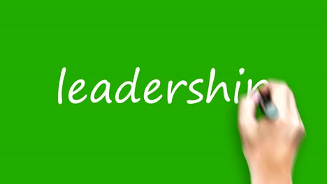 leadership  - writing with marker on green screen