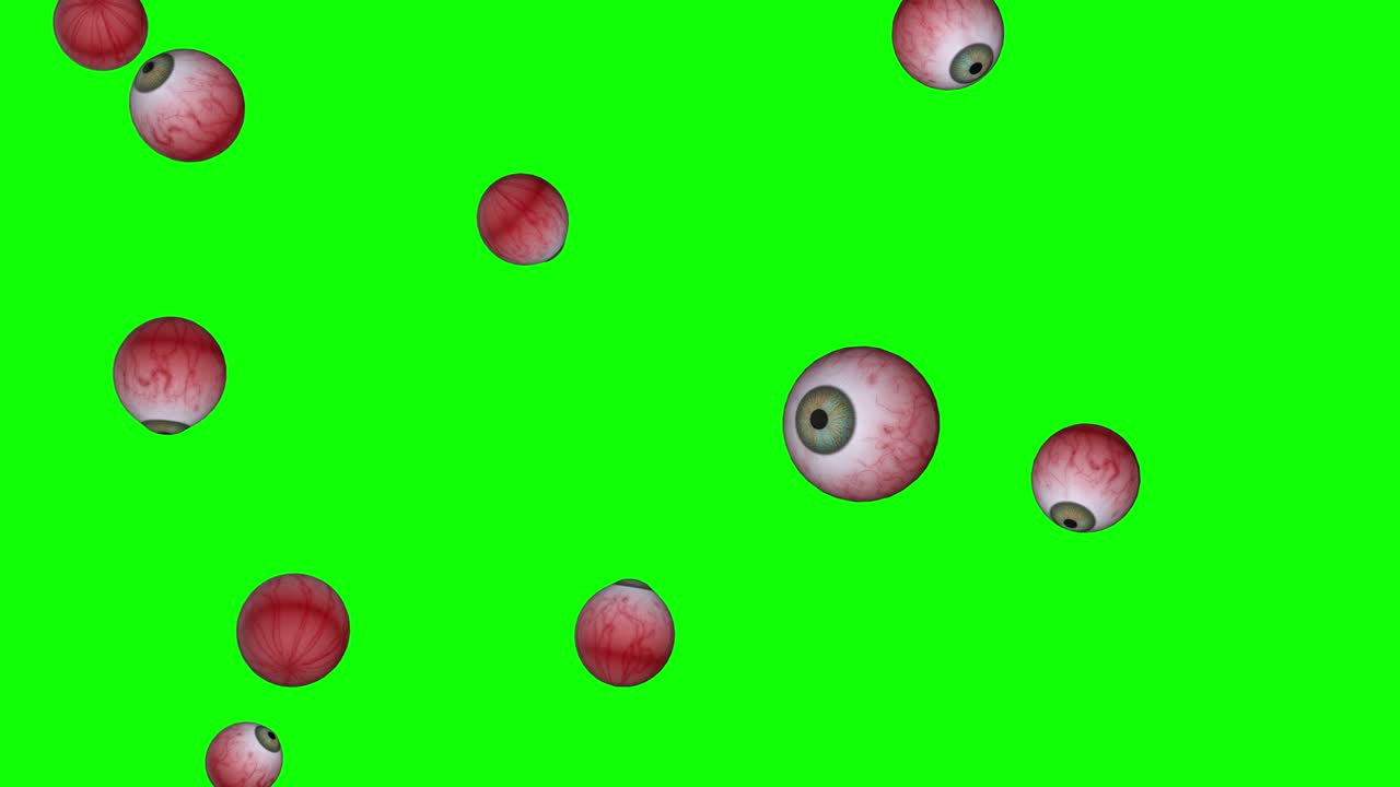 녹색 눈 인간 유리 모델 3d 녹색 스크린 애니메이션