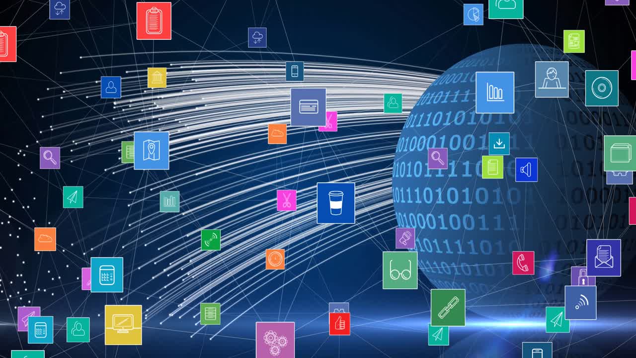 글로브와 연결 네트워크로 텍스트의 애니메이션
