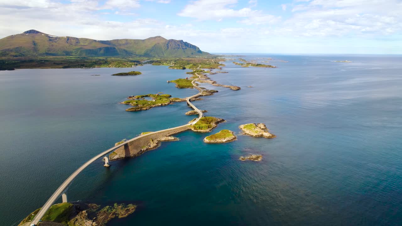 대서양 도로 항공 영상 노르웨이