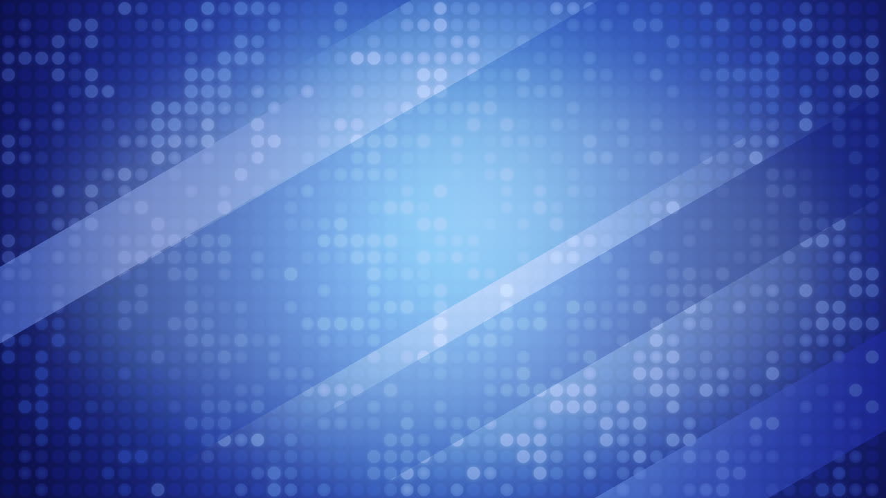 Blue background with flashing dots. Looped animation of electronic display. Movement of gradient lines.