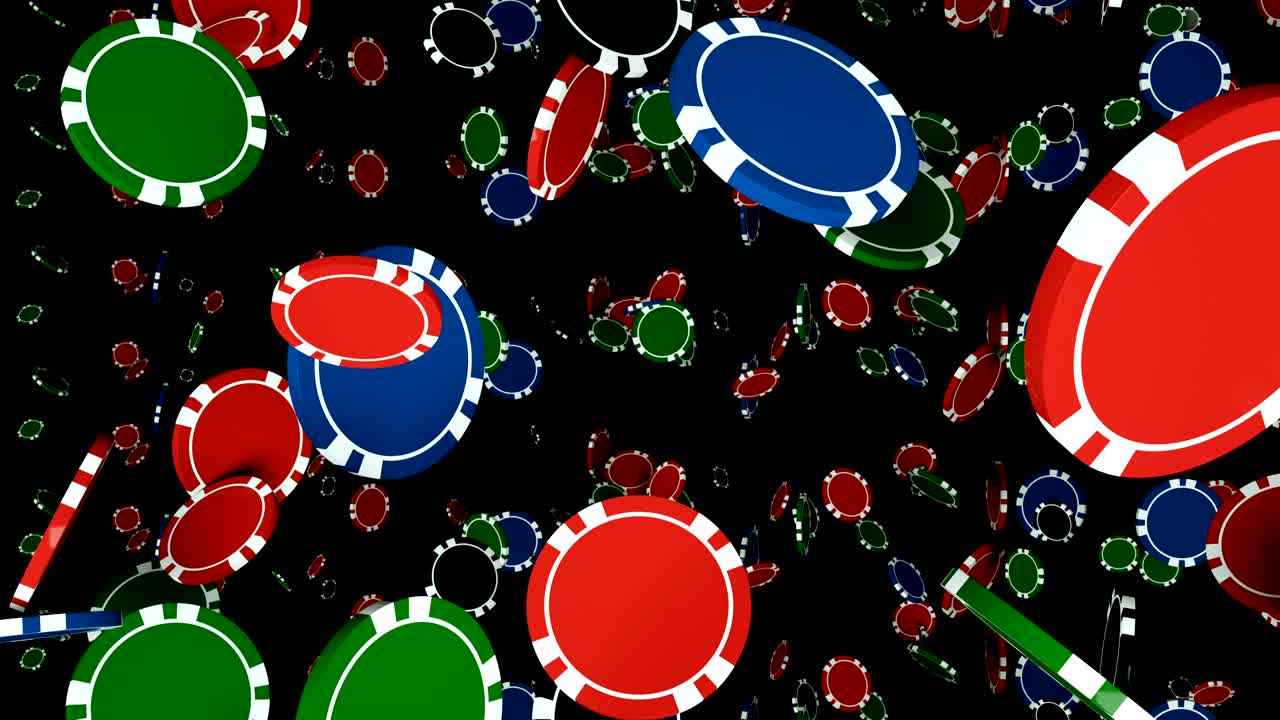 las fichas de póquer cayendo - bucle