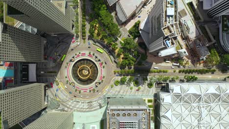 singapore hito distrito financiero de negocios con rascacielos fuente de riqueza en la ciudad de suntec en singapore círculo de movimiento de tráfico en el centro