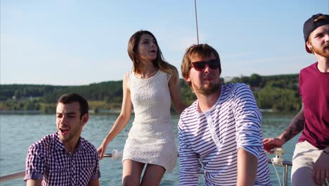 friends on a boat
