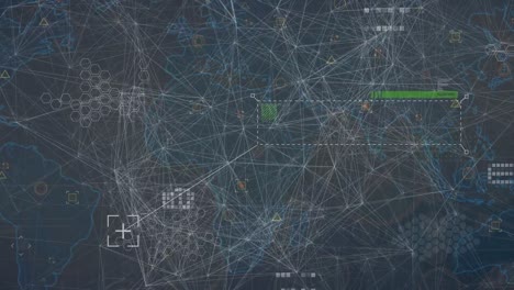 Animation-of-connections-and-data-on-grey-background