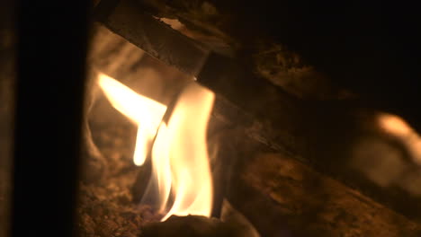 close up of a fireplace in slow motion