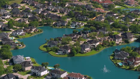 aerial of affluent homes in houston