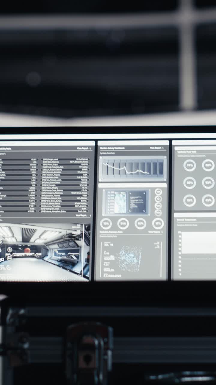 Vertical video Exhausted astronaut falling asleep in starship during long distance flight