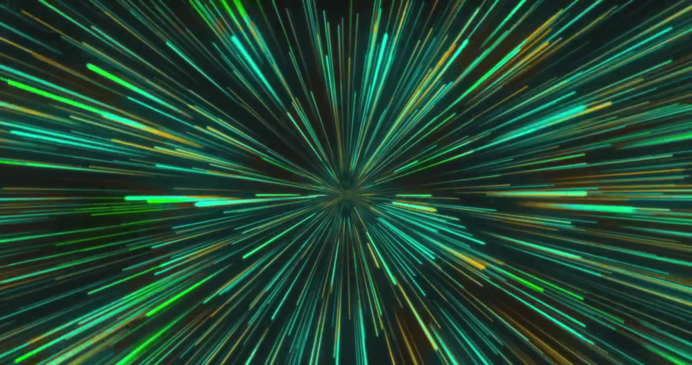 Animation of light trails on black background
