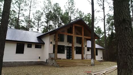 cabin in the woods under construction or abandoned